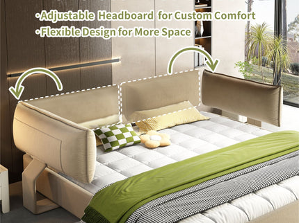 Cloud Bed Frame With Oversized Padded Movable Headboard
