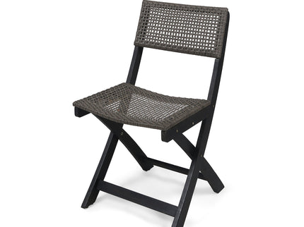 Bistro Foldable Chair With Wicker Backrest