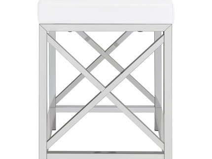 Hamlin - Makeup Vanity Table With Lighted Mirror And Padded Stool - White