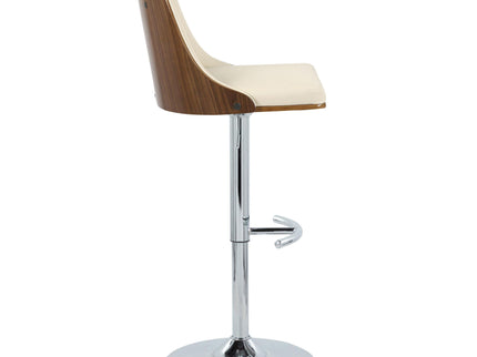 Gianna - Mid Century Modern Adjustable Barstool With Swivel With Rounded T Footrest (Set of 2)