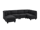 Black / 2 Pc. L-Shape Sectional Sofa, Ottoman
