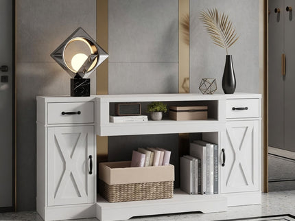 TV Stand With Adjustable Shelves & Double Doors