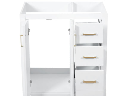 Retro Style Bathroom Vanity With 3 Drawers & Soft-Closing Doors