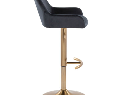 Daniella - Contemporary Adjustable Barstool With Swivel With Rounded T Footrest (Set of 2)