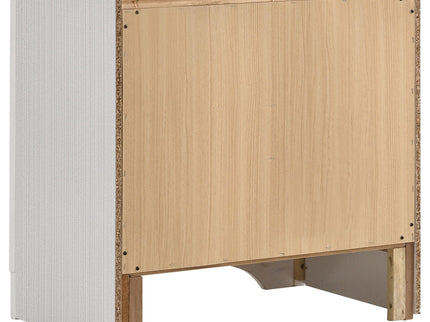 Modern Bedroom Set With Upholstered Headboard And Textured Storage