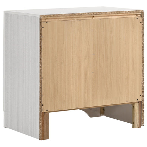 Modern Bedroom Set With Upholstered Headboard And Textured Storage