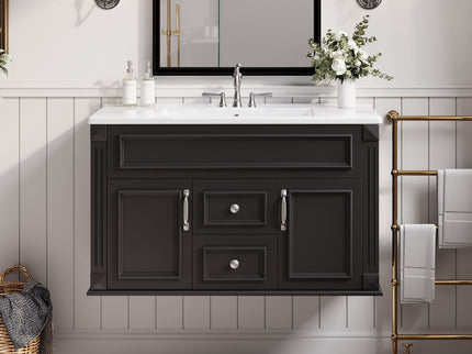 French Simple Style Wall Mounted Bathroom Cabinet With Sink