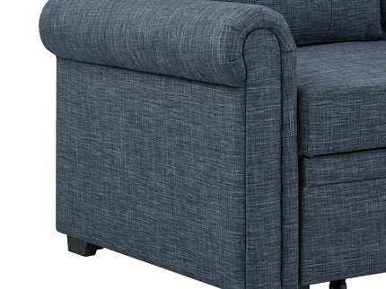 Blend Upholstered Sleeper Sofa With Reversible Chaise And Tufted Back - Dark Blue