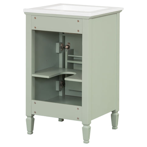 Bathroom Vanity With Sink, Adjustable Shelf, Tilt-Out Drawer