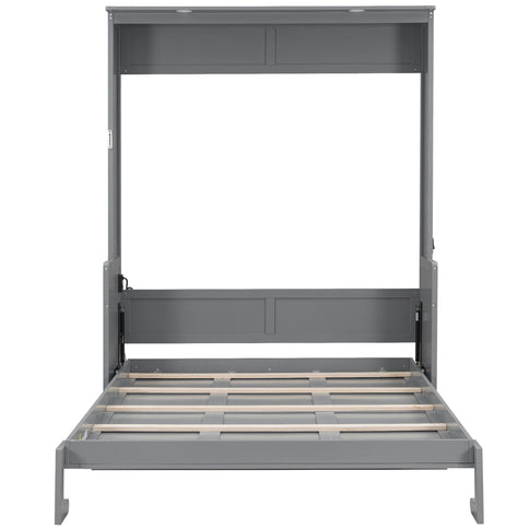 Murphy Bed With Desk, LED Lights & USB Charging Station