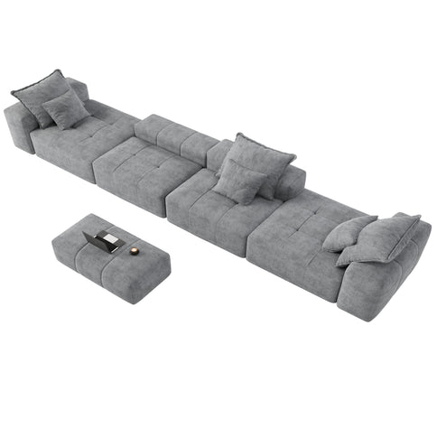 Modern Oversized, Modular Sectional Sofa With Pillows
