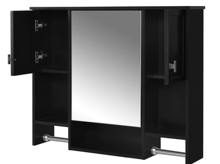 Wall Mounted Bathroom Storage Cabinet With Mirror, Medicine Cabinet With Towel Bar