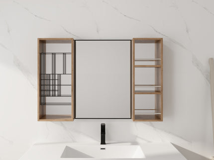 41.3" Wall Mounted Bathroom Cabinet With Storage - Imitative Oak