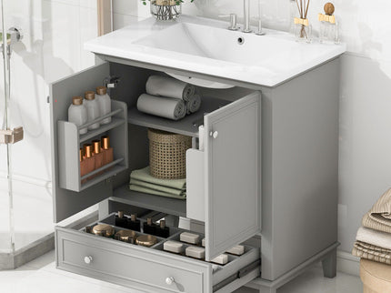 Modern Bathroom Vanity With Sink Combo, Doors And Drawer