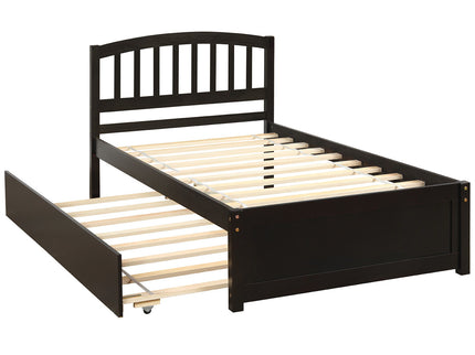 Platform Bed Wood Bed Frame With Trundle