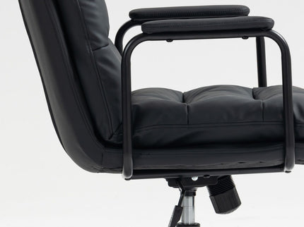 Office Chair, Mid Back Home Office Desk Task Chair With Wheels And Arms Ergonomic Computer Rolling Swivel Chair With Padded Armrest