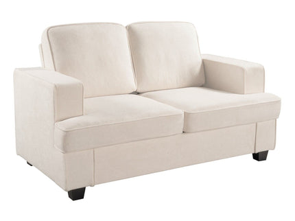 Modern Loveseat, Comfortable 2 Seater Couch With Deep Seating, Loose Back Cushions, Wide Arms