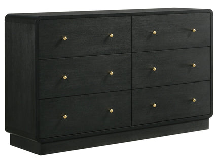 Burton - 6 Drawer Dresser Cabinet - Black