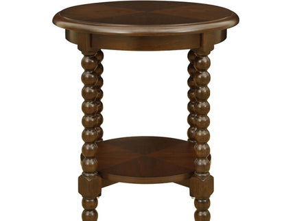 Philippe - Round End Table With Shelf - Brown