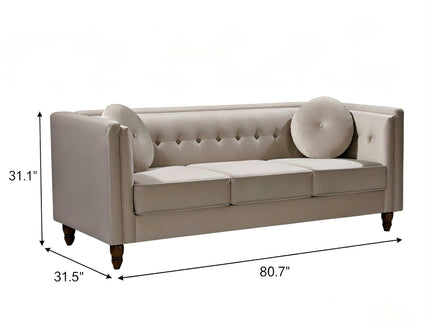 Chesterfield Sofa With Square Arms For Living Room