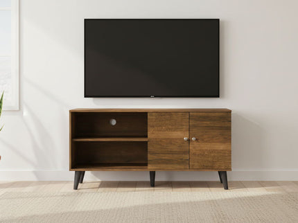 Amidon - TV Stand, With 2 Storage Shelves And 1 Cabinet