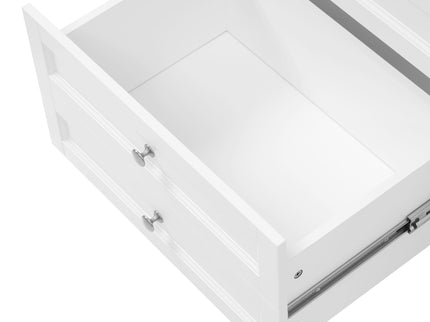 Bathroom Vanity With Double Sink, 3 Drawers, 2 Doors, Adjustable Shelves, Freestanding - White