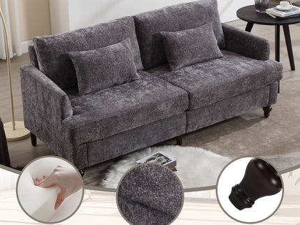 Mid Century Modern Fabric Loveseat Sofa, 2 Seat Upholstered Couch