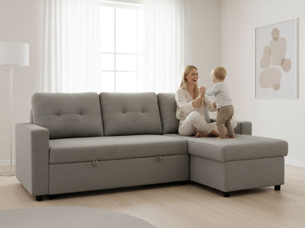 Convertible L Shaped Sectional Sleeper Sofa Bed, Saving Pull Out Couch