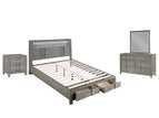 Dark Gray / 4 Pc. Bed, Nightstand, Dresser, Mirror / Full