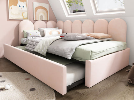 Upholstered Daybed With Metal Slatted Base