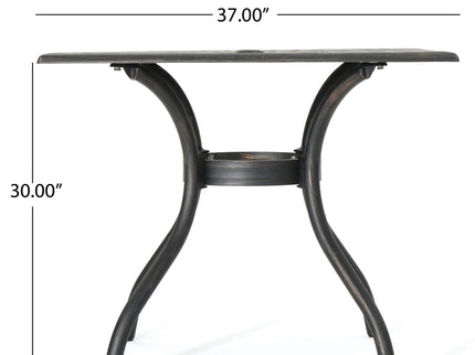 Enchantia - Outdoor Square Dining Table With Weave Tabletop And Flared Legs - Copper