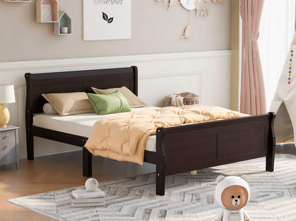 Platform Bed Frame Mattress Foundation Sleigh Bed With Headboard / Footboard / Wood Slat Suppor