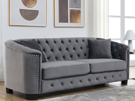 Modern Chesterfield Sofa With Tufted Backrest For Living Room