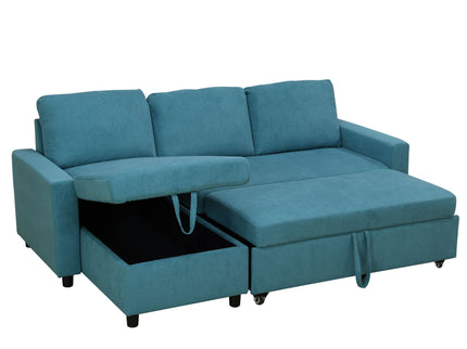 L - Shaped Convertible Sofa Bed With Storage Chaise