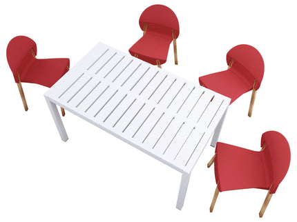 4 Piece Set Of Single Chairs With Long Table