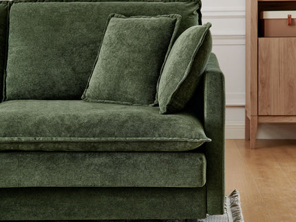 L-Shaped Sectional Sofa With Ottoman, Convertible 4 Seater Couch