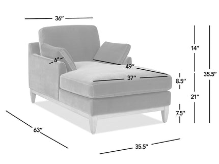 Pasadena - Modern Farmhouse Chaise Lounge Chair - Olive Green