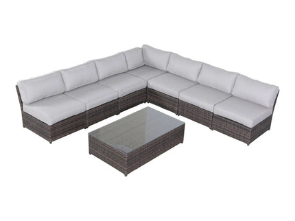 Comfortable Modern Patio Rattan Sectional Set With Cushions
