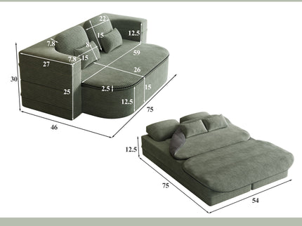 2 In 1 Foldable Sofa Bed With Multi Functional Blanket