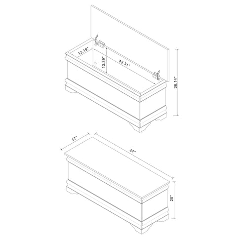 Chest With Curved Moldings And Bracket Feet - Brown