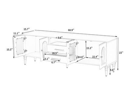 TV Stand For TVs Up To 75", Entertainment Center Media Console For Living Room - Black