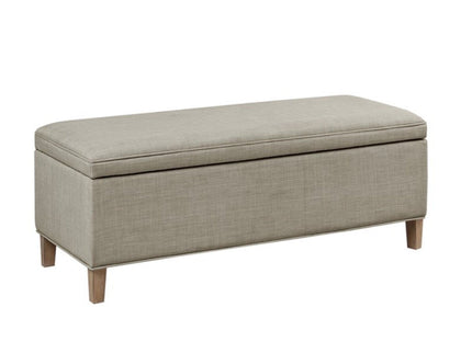 Caymus - Rectangular Soft Close Storage Bench - Light Gray