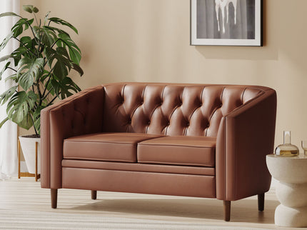 Sophisticated Loveseat With Diamond Stitched Detailing