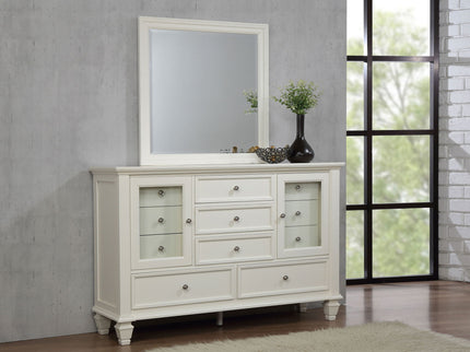 Dennis - 11 Drawer Dresser With Mirror - Cream White