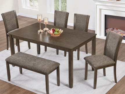 Dining Table Set With Upholstered Chairs, Rectangular Dining Table Set