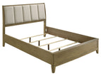 Light Brown / 4 Pc. Bed, Nightstand, Dresser, Mirror / Queen