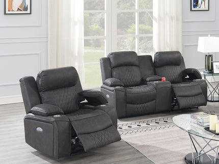 Power Motion Living Room Set With USB Port, Adjustable Headrest, Cup Holder