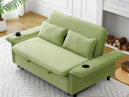 Modern Fabric Multi-Functional Sofa Bed With Adjustable Armrests And Backrests