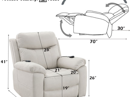Chriki - Polished Power Motion Recliner With Lift Heating Massage Chair