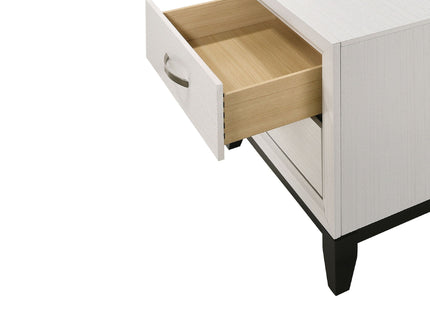 2 Drawer Nightstand With Handles Furniture For Bedroom - White